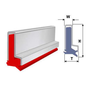 Avstrykarläpp Typ SA3.4 Röd L=1000mm